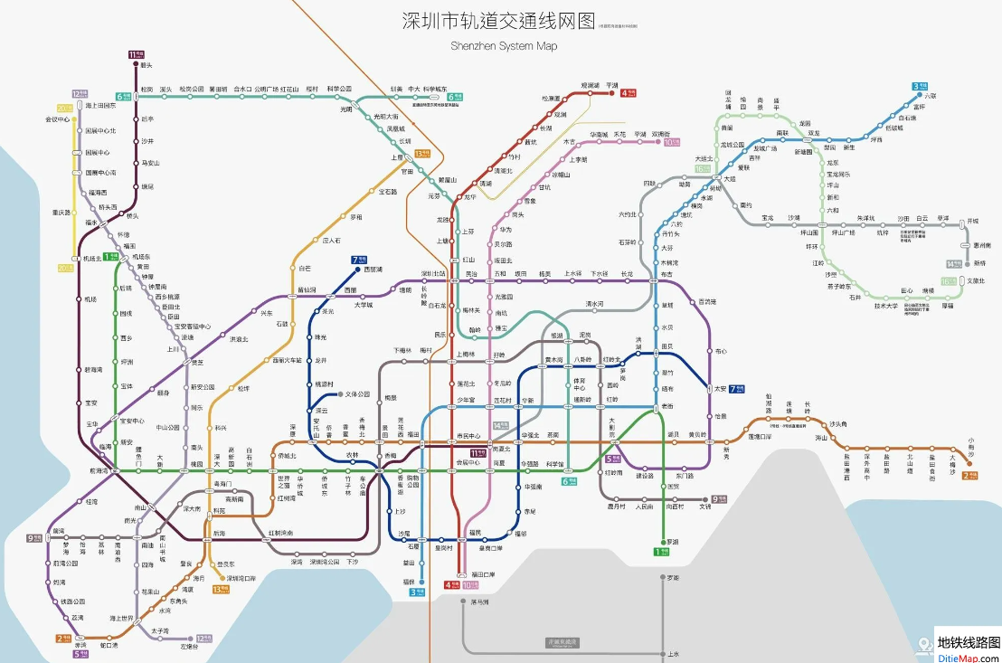 深圳地鐵最新路線圖
